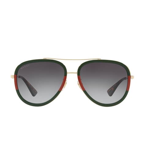 gucci sunglasses green and red stripe|gucci 63mm aviator sunglasses.